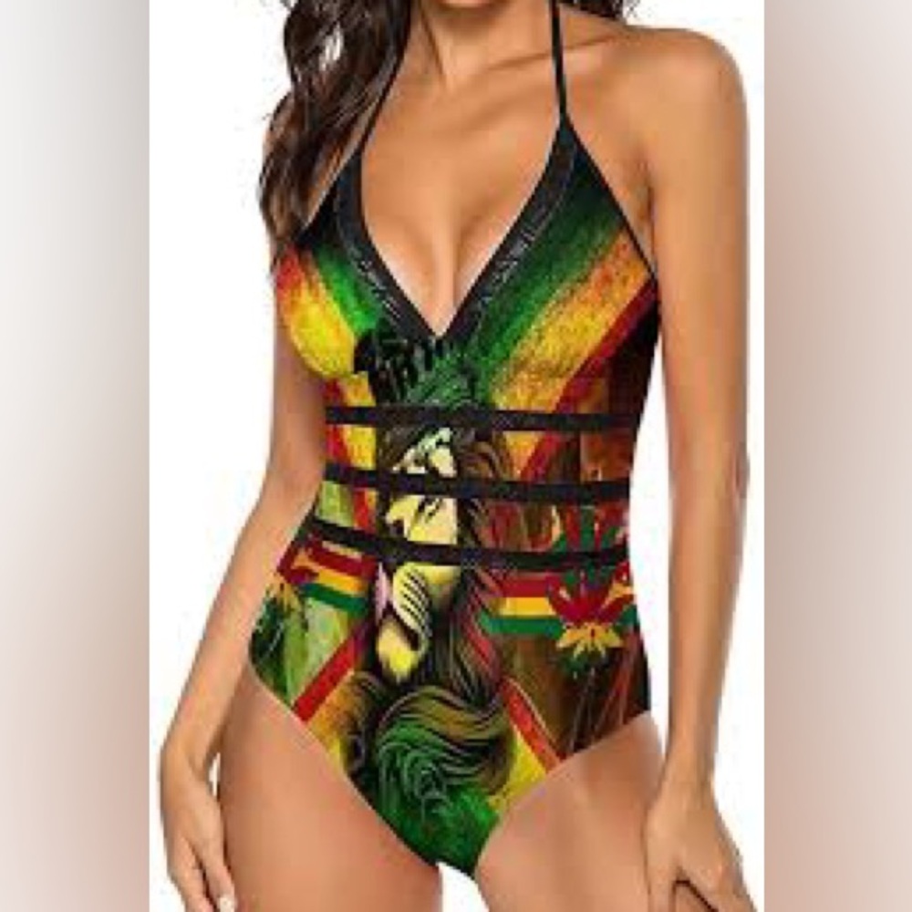 Lion Graphic One-Piece Swimsuit